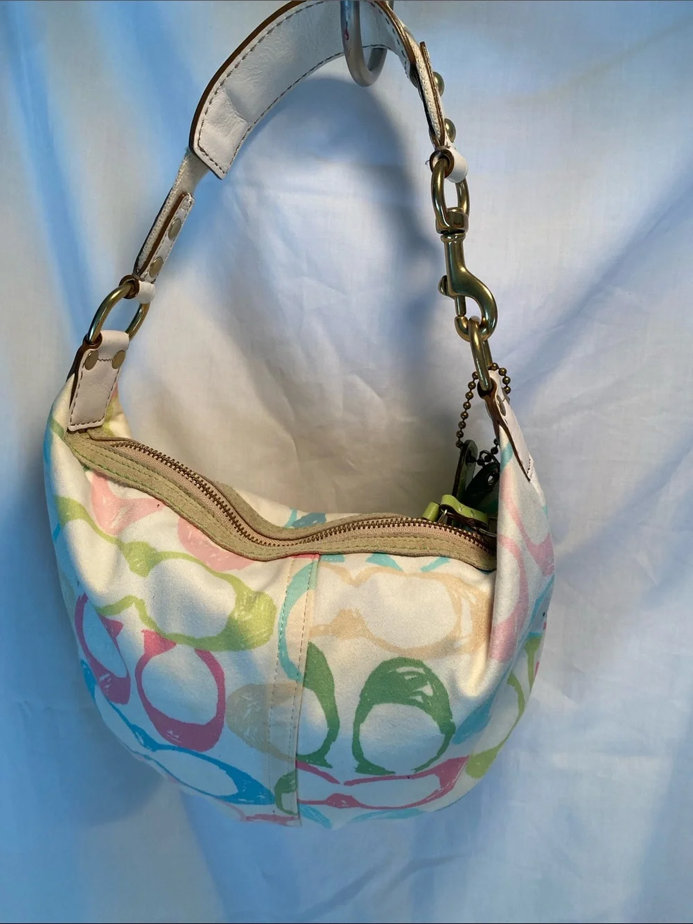 Coach Vintage Hampton Scribble Signature C Pastel Hobo Bag Vintage Y2K Pastel